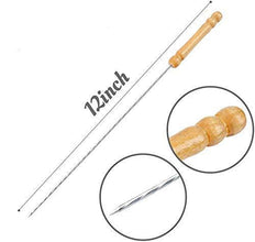 BBQ Tandoor Skewers Grill Sticks – Set of 12 for Barbecue Cooking