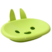 17768 Soap Box Drain Soap Box Cute Rabbit Shape Double Soap Bowl Box Plastic Rack Storage Rack Bathroom Toilet Storage Box