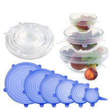 Silicone Lid Set – Stretchable Silicone Lids for Containers, Covers for Various Sizes (Set of 6)