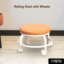 Roller Seat Stool – Low Height Rolling Stool with Pulleys for Garage, Home & Library