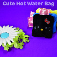 Black Hello Kitty Small Hot Water Bag With Cover For Pain Relief Neck Shoulder Pain And Hand Feet Warmer Menstrual Cramps.