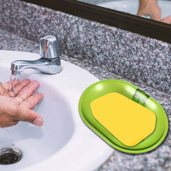 Plastic Self-Adhesive Soap Dish Holder – Wall-Mounted Soap Tray for Bathroom, Shower, and Kitchen Storage