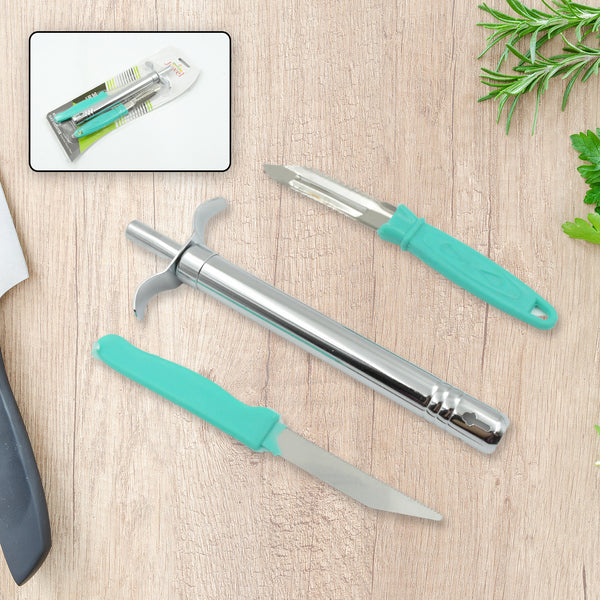 3-in-1 Kitchen Combo - Stainless Steel Lighter, Knife, and Peeler for Cooking and Food Prep