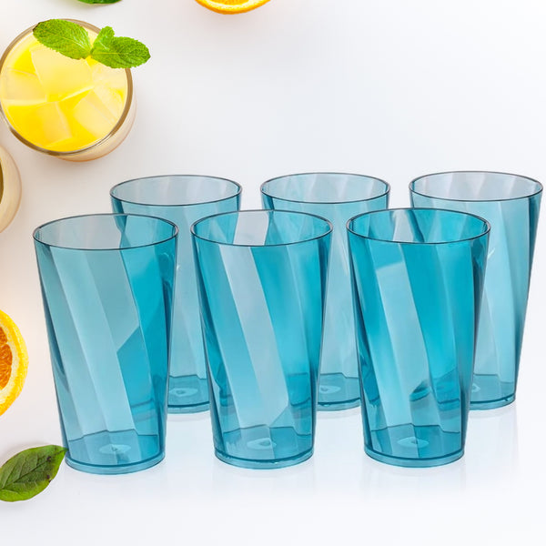 Premium Transparent Juice & Water Glasses Set of 6 – 300ml Crystal Highball Glasses for Water, Juice, Cocktails