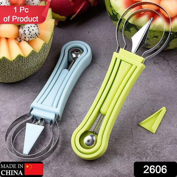 4-in-1 Stainless Steel Melon Baller & Fruit Scooper - Double-Sided Seed Remover & Dessert Spoon