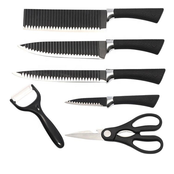 Stainless Steel Knife Set with Chef Knife, Peeler, and Scissors – 6-Piece Kitchen Tool Set