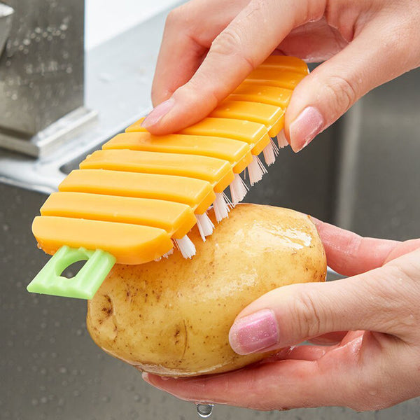 Carrot-Shaped Vegetable Scrubbing Brush - Non-Toxic Fruit & Potato Scrubber (2950)