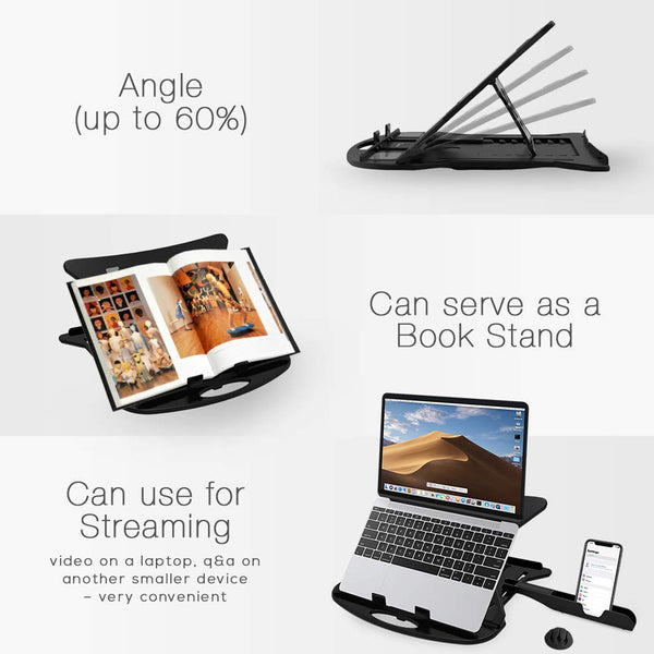 Adjustable Laptop Stand - Patented Riser with Portable Mobile Stand for Convenient Use.