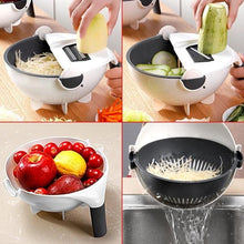 10-in-1 Vegetable & Fruit Cutter with Rotating Drain Basket