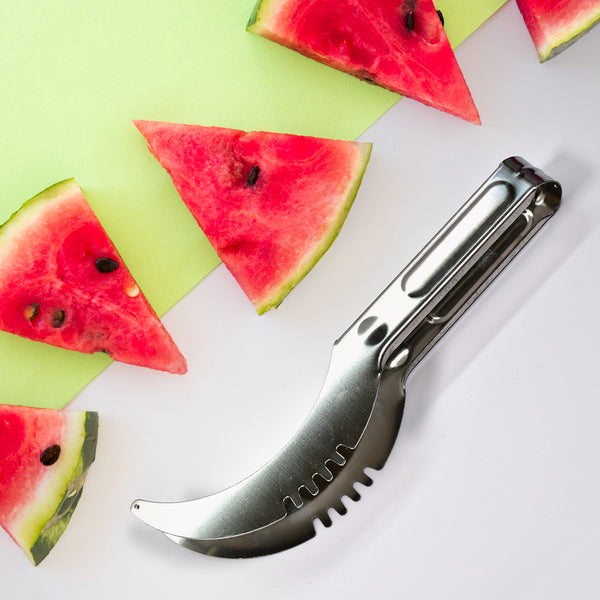 Watermelon Cantaloupe Slicer Stainless Steel Knife – Fruit & Vegetable Corer, Melon Cutter Kitchen Tool