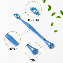 2-in-1 Toothbrush with Tongue Scraper – Soft Bristles, Long Handle (8 Pcs)