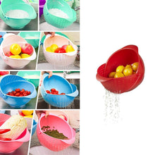 Plastic Revolving Multi-Functional Wash Basket – Ideal for Rice, Vegetables, and Fruits (Multi-Color)